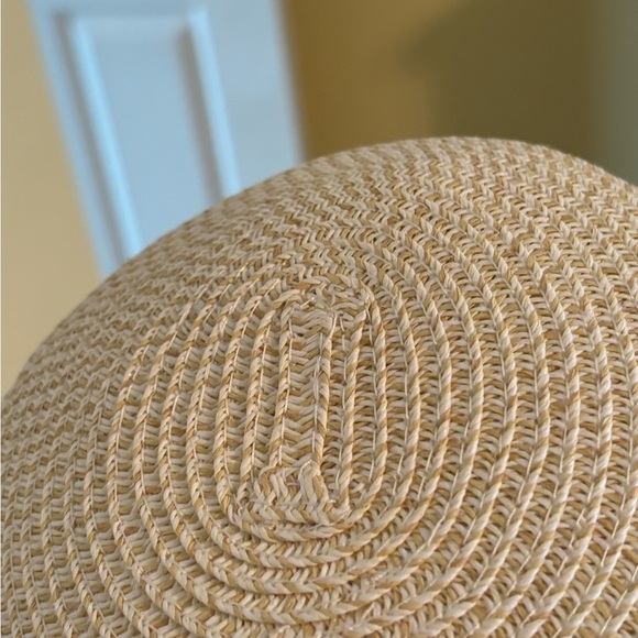 NEW * SONOMA Cream Woven Sun Hat Packable OS - Picture 3 of 6